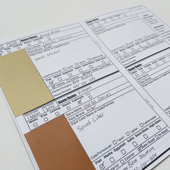 Paint Color Tracker Organizer PaintNotes Paint Notes Interior Paint Store Paint Information Buy Paint Exterior Paint stores Details
